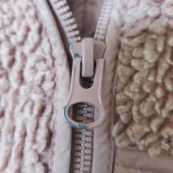 H&M sherpa fleece teddy bear sweater jacket blush pink size XS - Picture 4 of 9